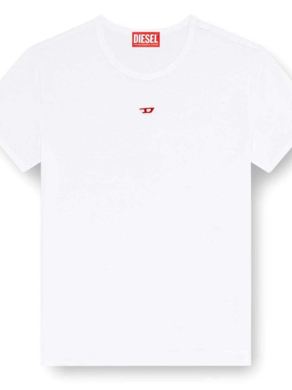 Diesel White Short-Sleeve Crewneck T-Shirt with Logo